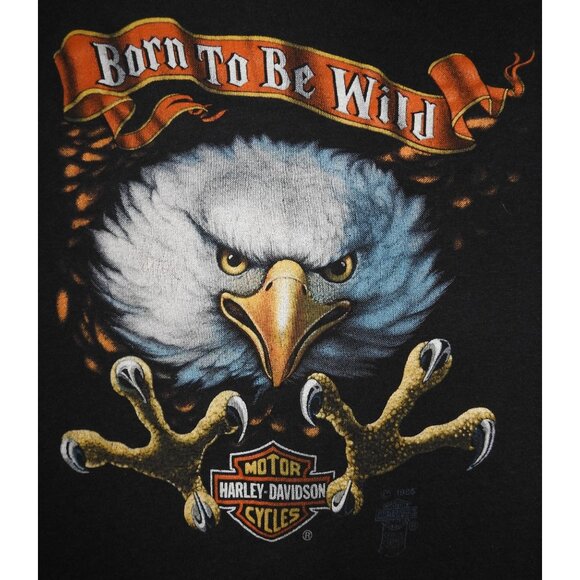 Vintage 1985 Harley-Davidson Eagle 3D Emblem Born to be Wild Single Stitch T-Shi - Picture 2 of 7